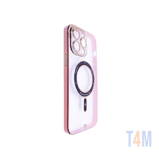 Capa Magnética com Lente de Câmara Série Q para Apple iPhone 14 Pro Rosa